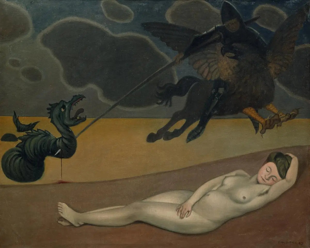 Roger délivrant Angélique - Félix Vallotton image 1 tableau peint à l’huile sur toile