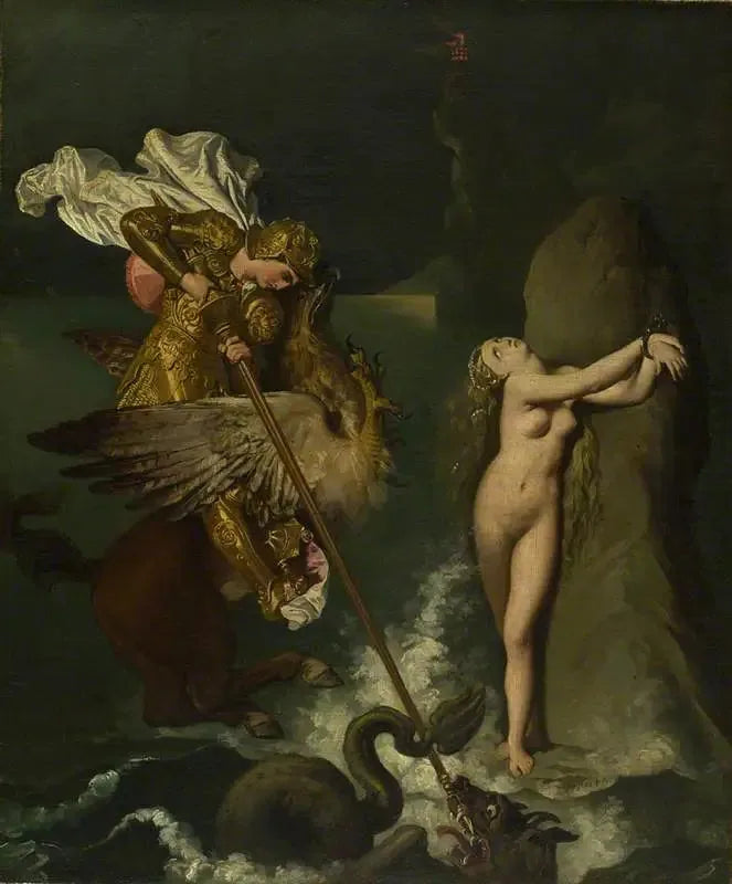 Roger délivrant Angélique - Jean-Auguste-Dominique Ingres image 1 reproduction de peinture à l’huile