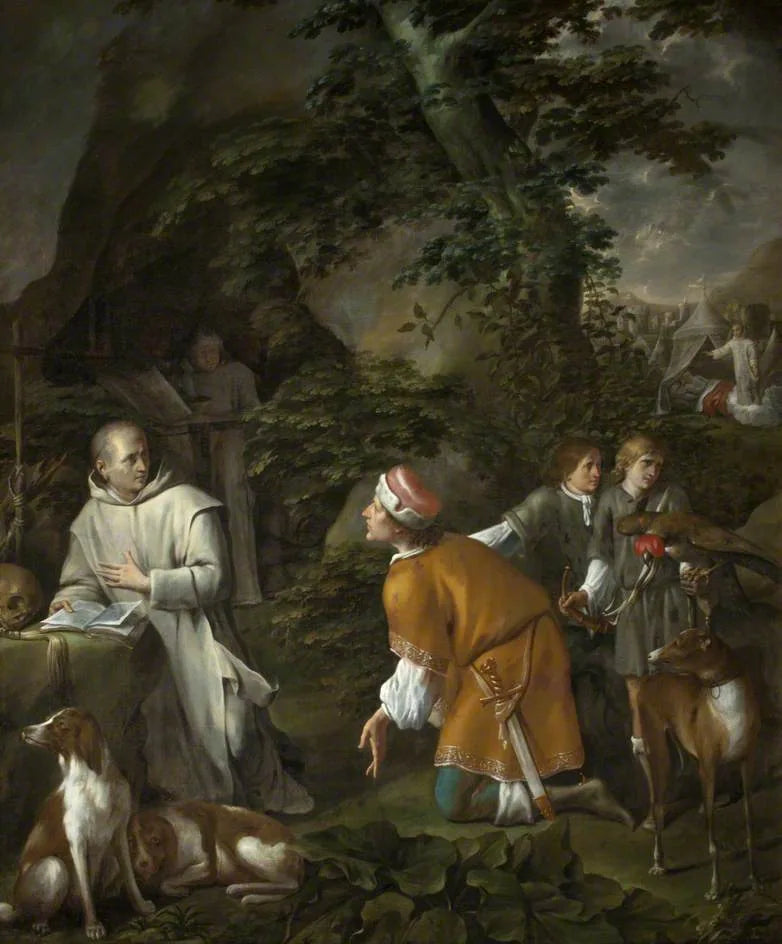 Roger Guiscard, duc des Pouilles et de Calabre, rencontrant saint Bruno à La Torre - Vincenzo Carducci image 1 reproduction de peinture à l’huile