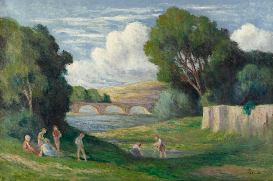 Rolleboise baigneurs près du bras de la Seine - Maximilien Luce - Alpha Reproduction