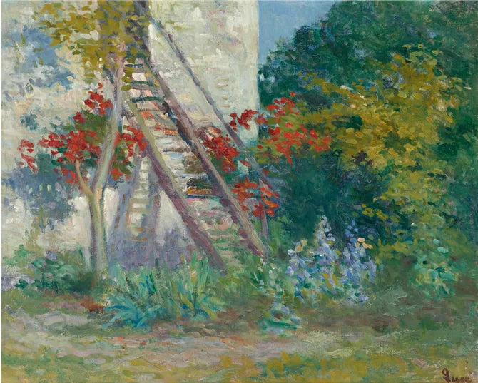 Rolleboise, l'escalier de l'atelier - Maximilien Luce image 1 reproduction de peinture à l’huile