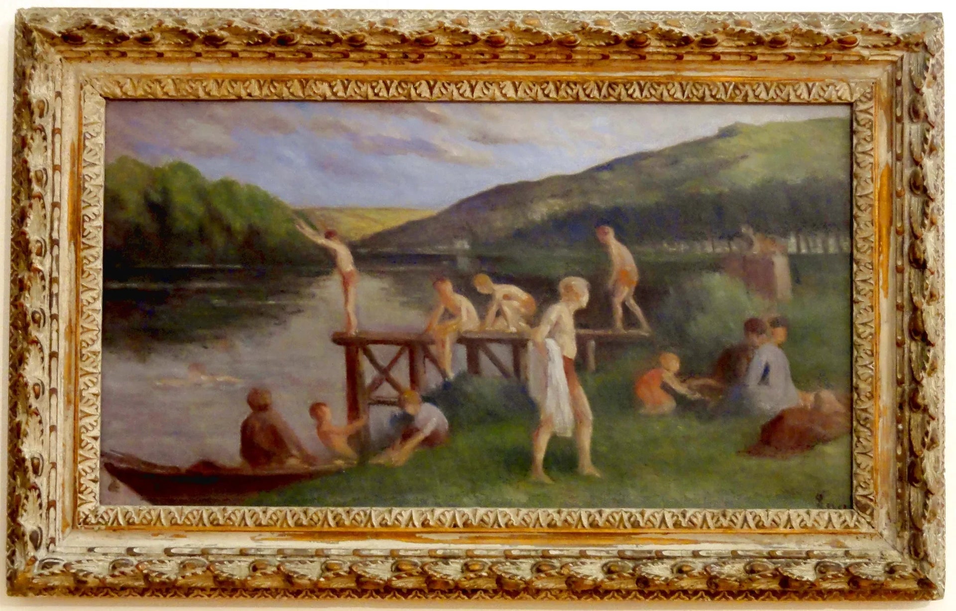 Rolleboise, la Baignade - Maximilien Luce image 1 copie peinte à la main à l’huile