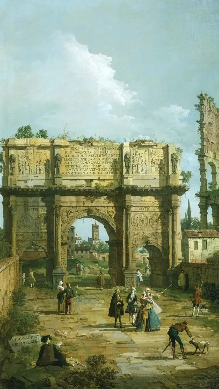 Rome : l'Arc de Constantin - Canaletto image 1 reproduction artisanale de tableau