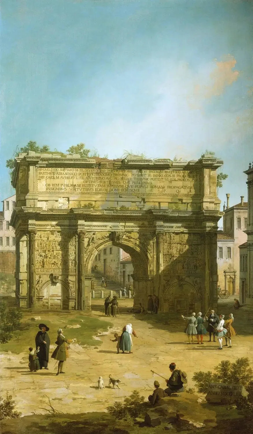 Rome : l'Arc de Septime Sévère - Canaletto image 1 copie peinte à la main à l’huile