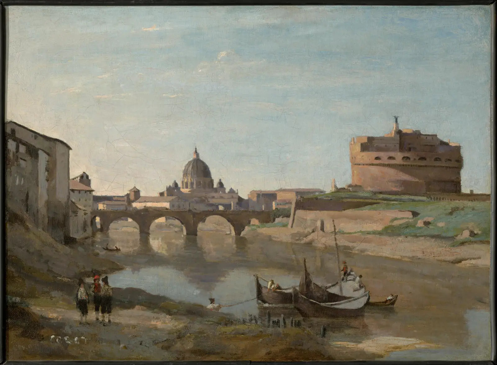 Rome, le château Saint-Ange - Jean-Baptiste Camille Corot image 1 reproduction artisanale de tableau