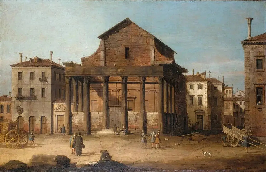 Rome : le Temple d'Antonin et Faustine - Canaletto image 1 reproduction artisanale de tableau