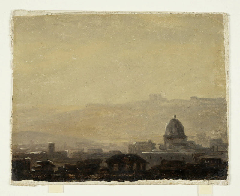 Rome : maisons dominées par un dôme - Pierre de Valenciennes