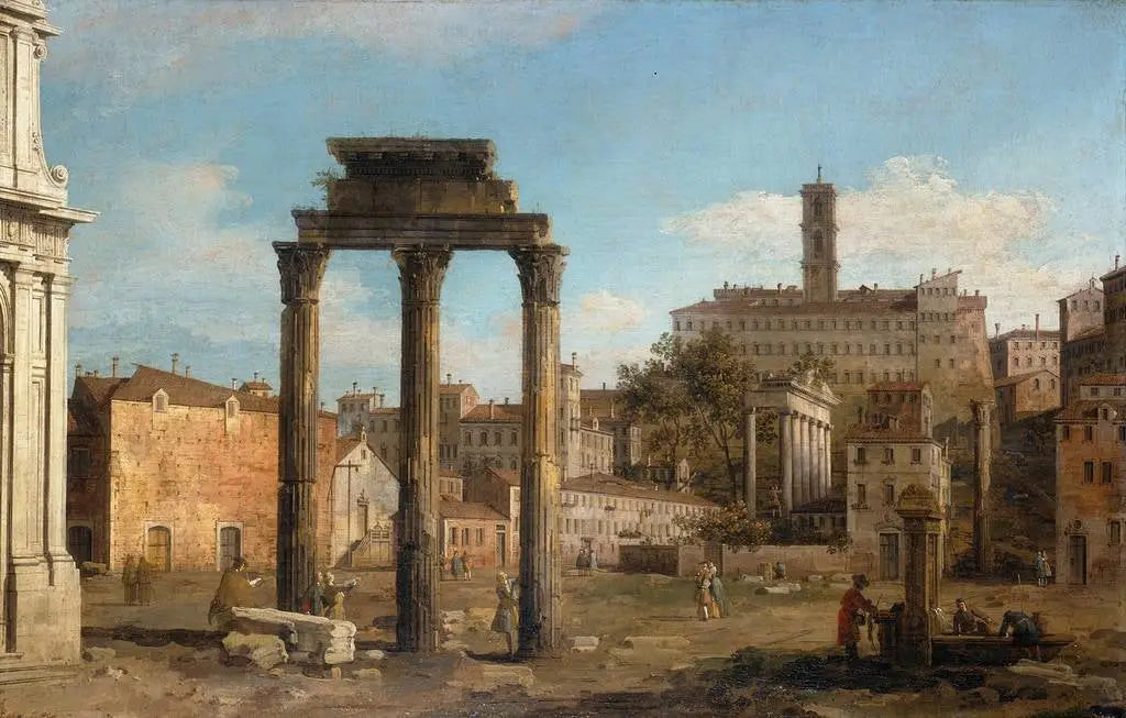 Rome : Ruines du Forum, vers le Capitole - Canaletto image 1 tableau peint à l’huile sur toile