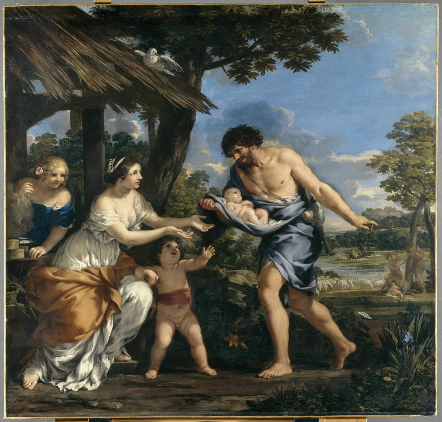Romulus et Rémus recueillis par Faustulus - Cortone, Pierre de (Berrettini, Pietro)