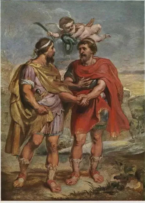 Romulus et Titus Tatius - Peter Paul Rubens image 1 reproduction artisanale de tableau