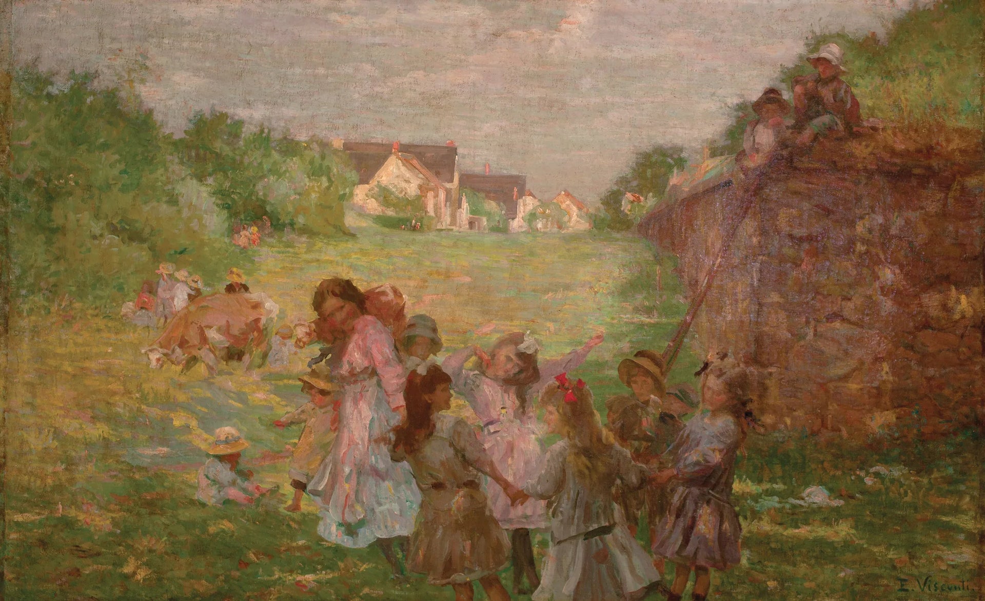 Ronda de crianças - Eliseu Visconti image 1 tableau peint à l’huile sur toile