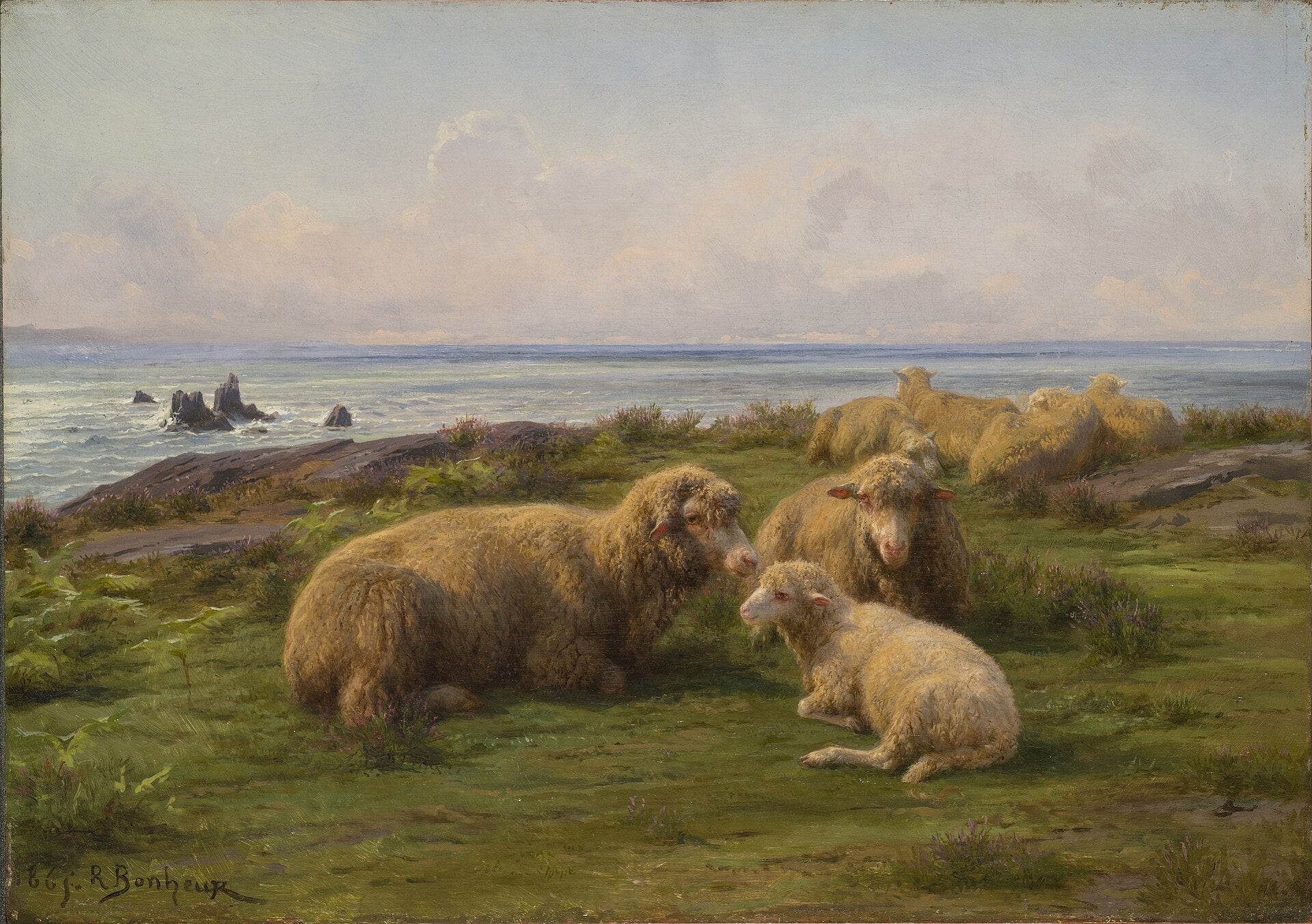 Troupeau de moutons au bord de la mer - Rosa Bonheur