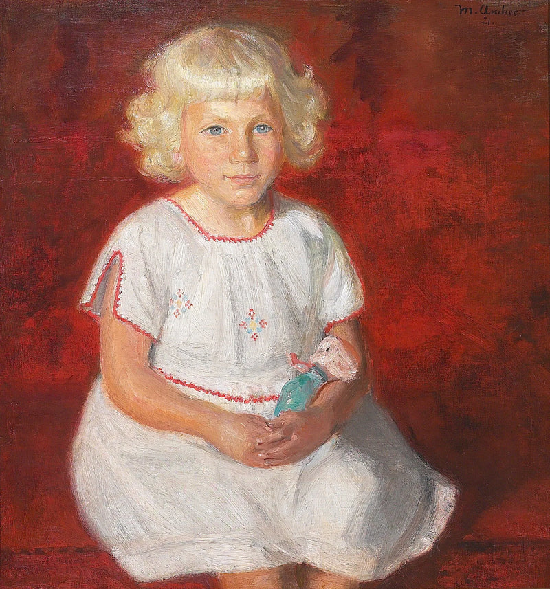 Rose de Skagen. Jeune pêcheuse en tenue du dimanche. - Michael Peter Ancher