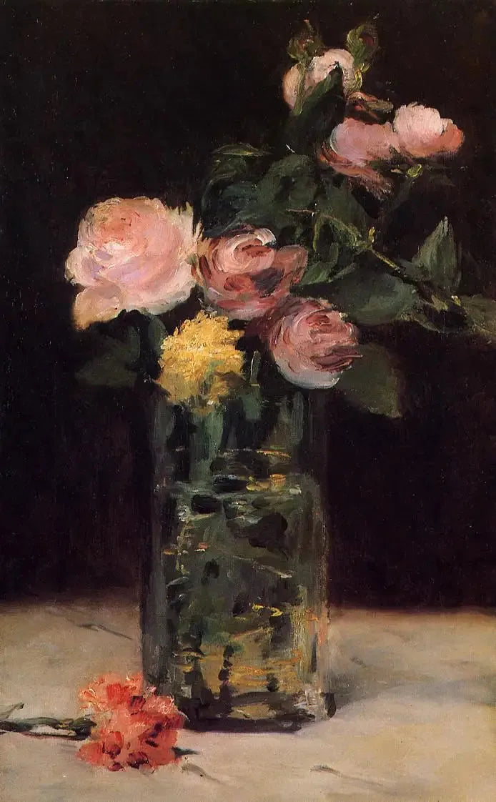 Roses dans un vase - Édouard Manet