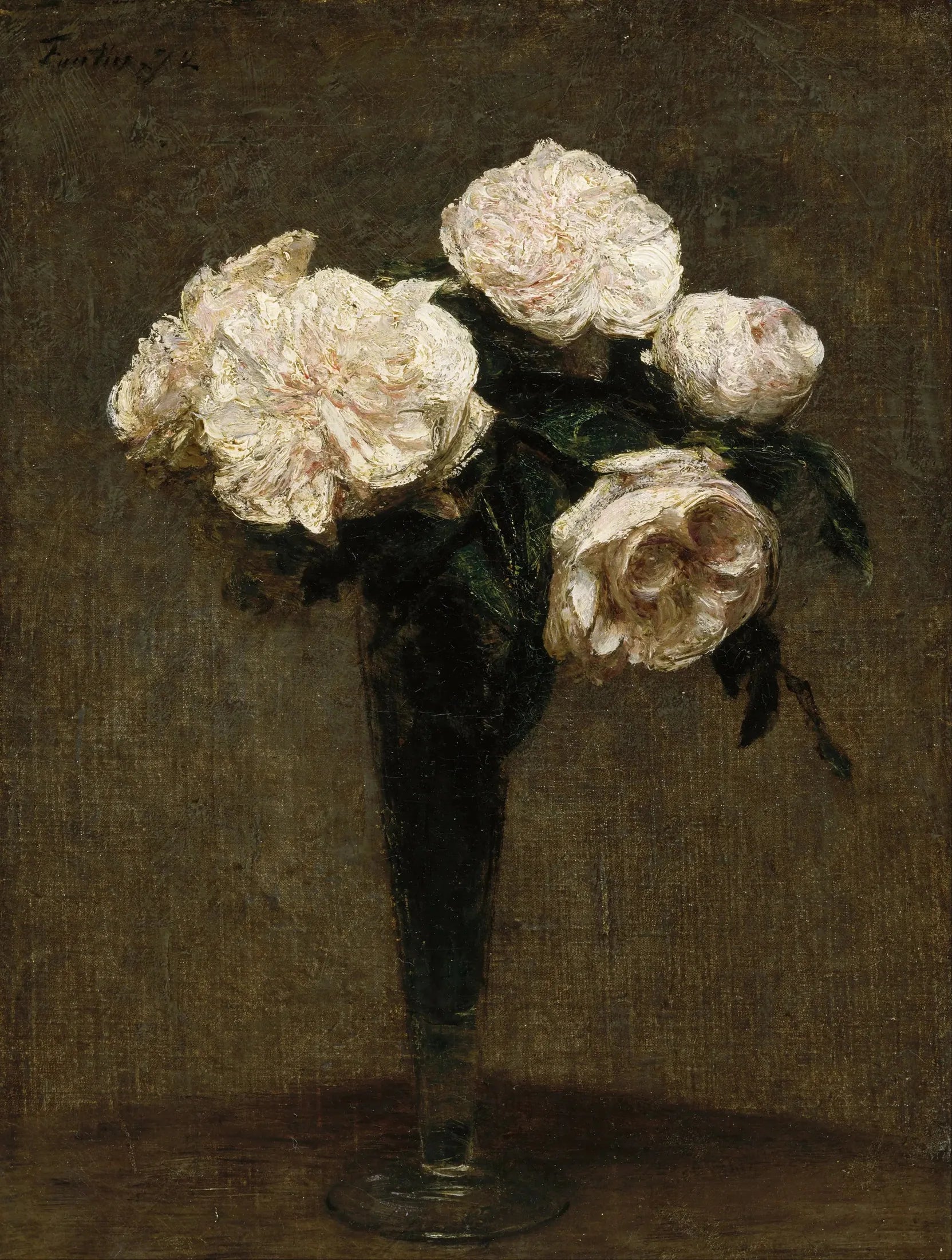 Roses dans un vase - Henri Fantin-Latour image 1 reproduction réalisée par Alpha Reproduction
