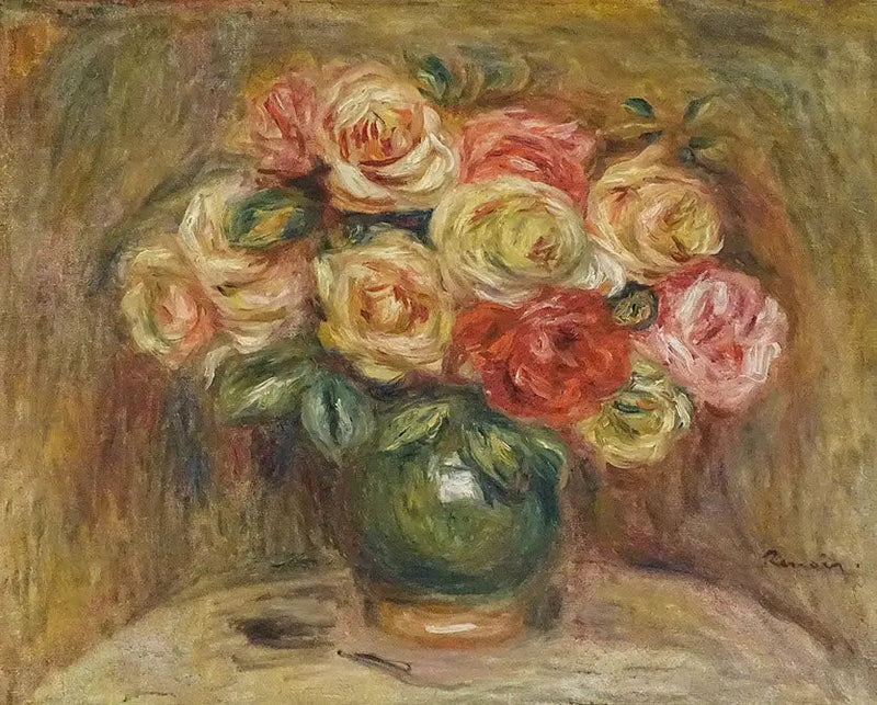 Roses dans un vase - Pierre-Auguste Renoir