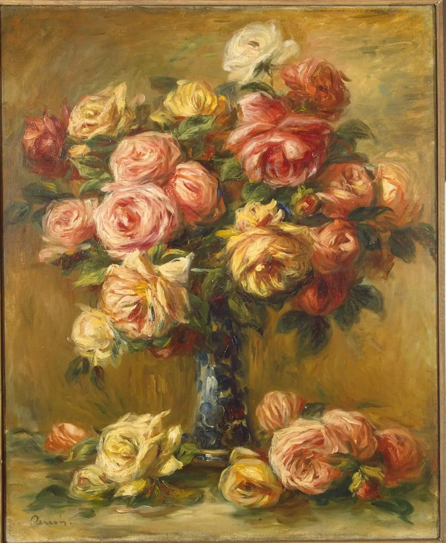 Roses dans un vase - Pierre-Auguste Renoir