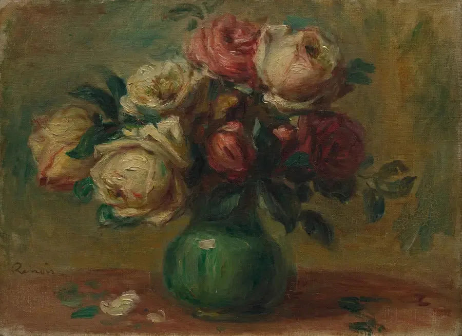 Roses dans un vase - Pierre-Auguste Renoir image 1 tableau peint à l’huile sur toile