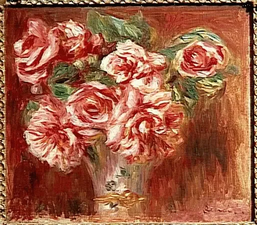 Roses dans un vase - Pierre-Auguste Renoir image 1 copie peinte à la main à l’huile