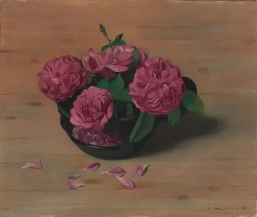Roses et coupe noire - Félix Vallotton image 1 tableau peint à l’huile sur toile
