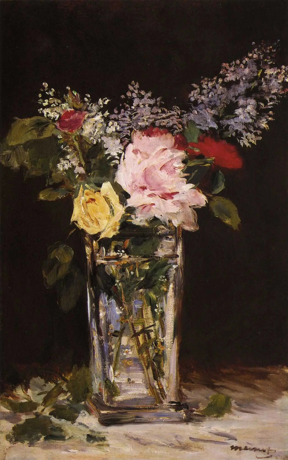 Roses et lilas - Édouard Manet image 1 tableau peint à l’huile sur toile