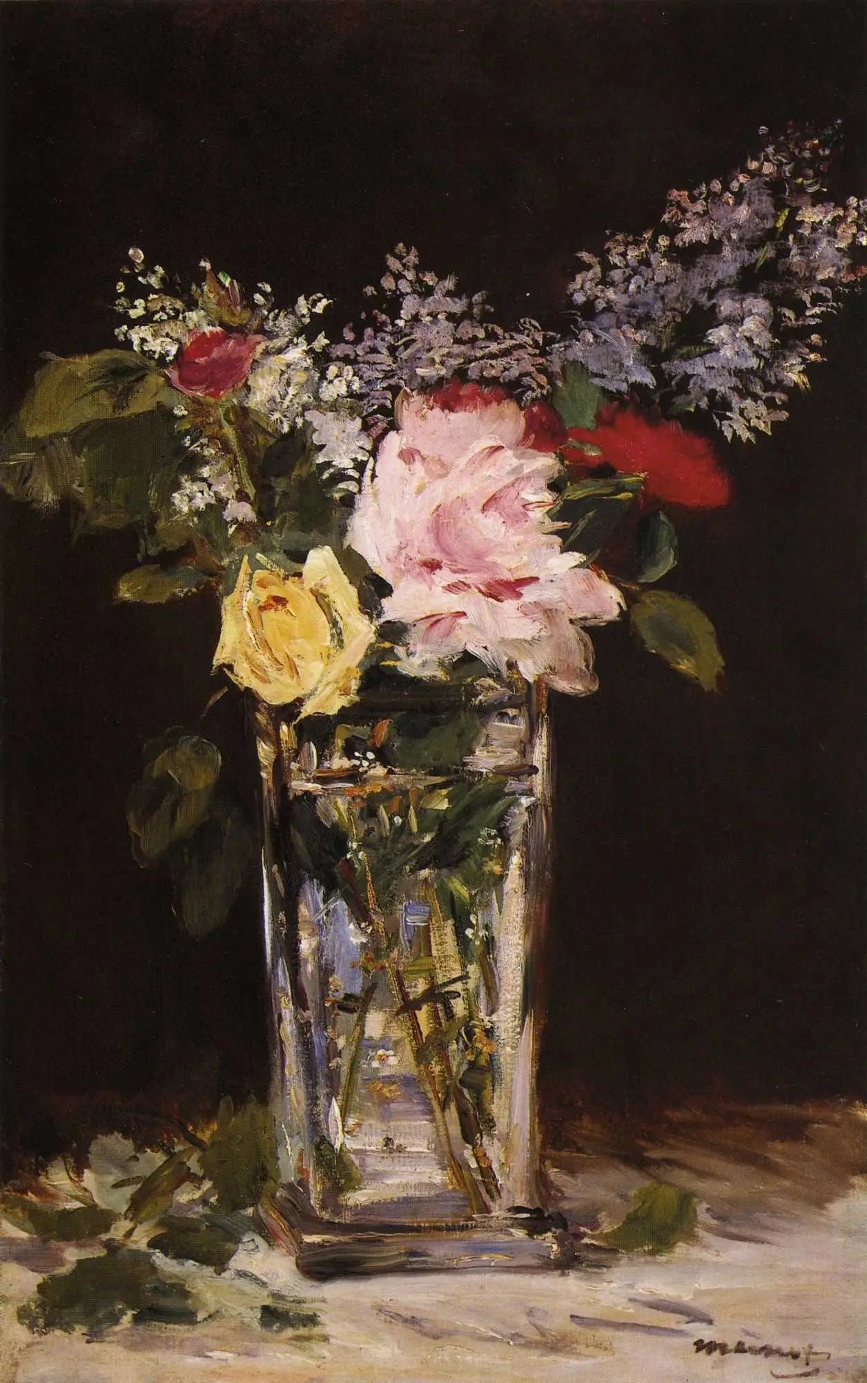 Roses et lilas - Édouard Manet image 1 tableau peint à l’huile sur toile
