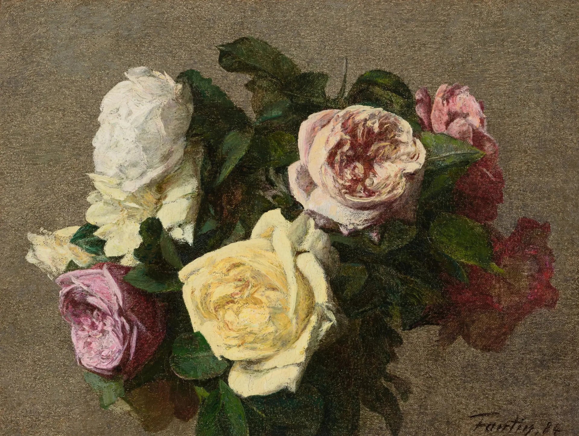 Roses - Henri Fantin-Latour image 1 tableau peint à l’huile sur toile