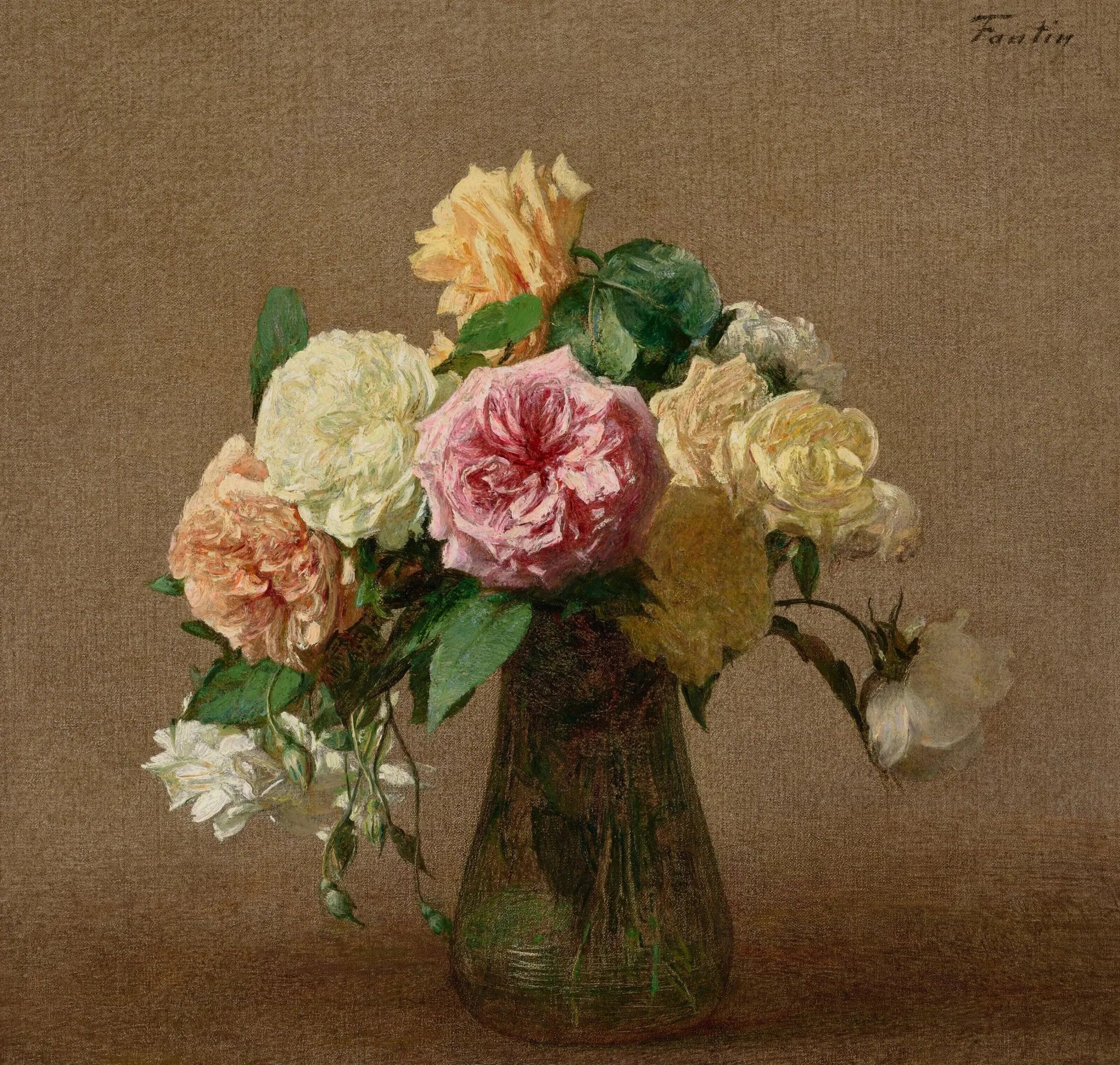 Roses - Henri Fantin-Latour image 1 reproduction d’œuvre d’art à l’huile