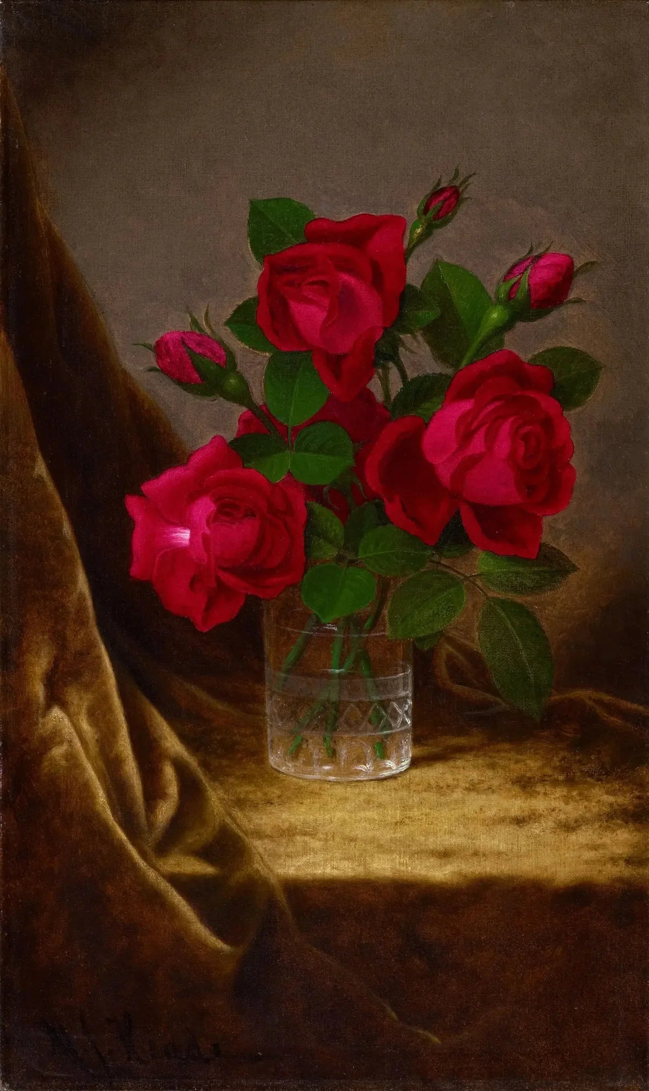 Roses Jacqueminot - Martin Johnson Heade image 1 reproduction de peinture à l’huile