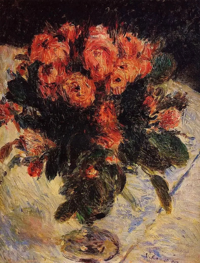 Roses mousseuses - Pierre-Auguste Renoir