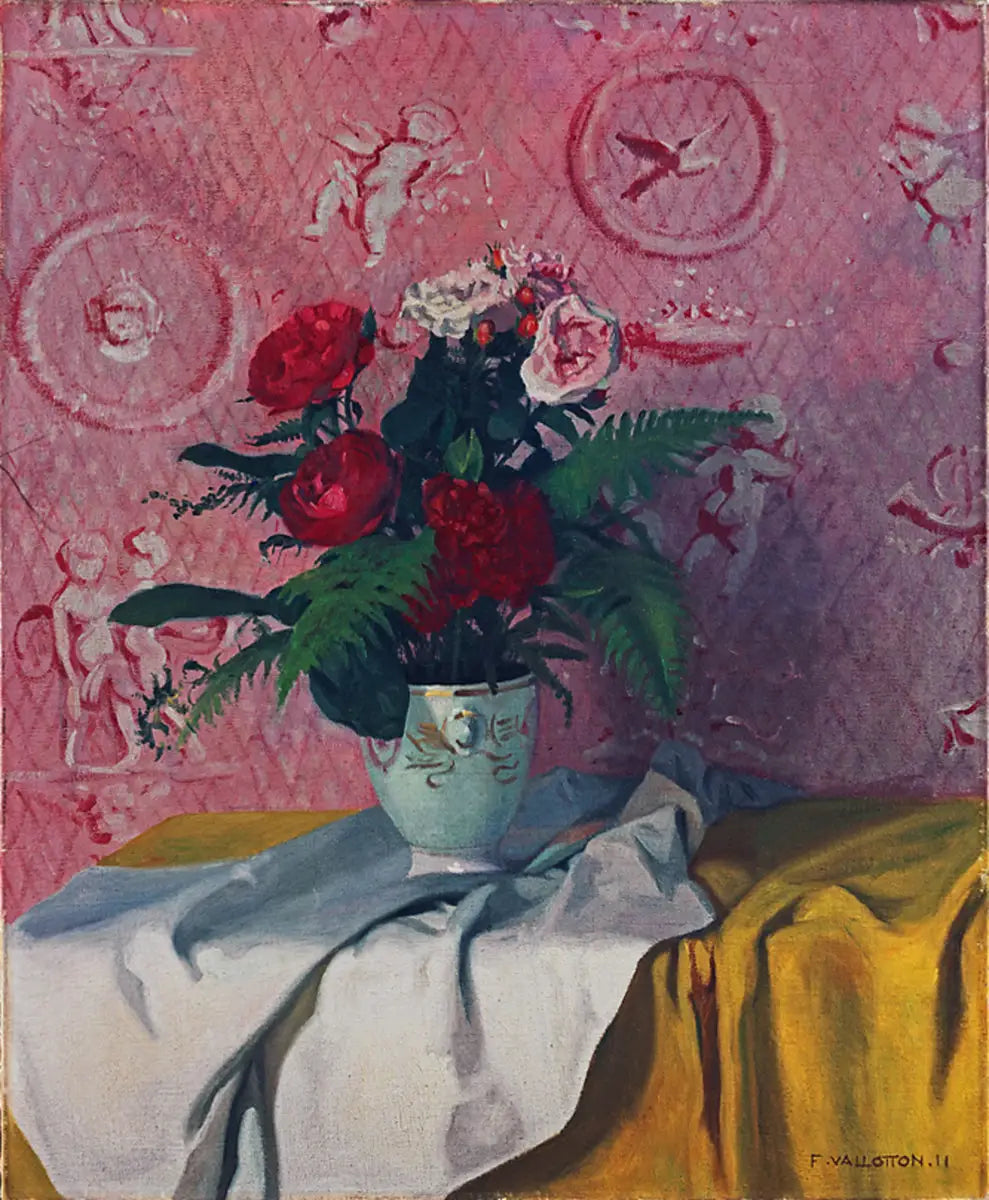 Roses rouges et blanches - Félix Vallotton image 1 reproduction de peinture à l’huile