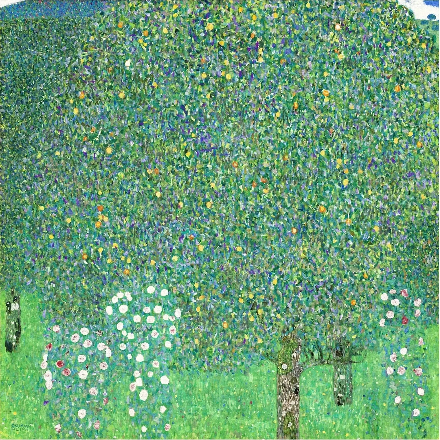 Rosiers sous les arbres - Gustav Klimt image 1 reproduction artisanale de tableau
