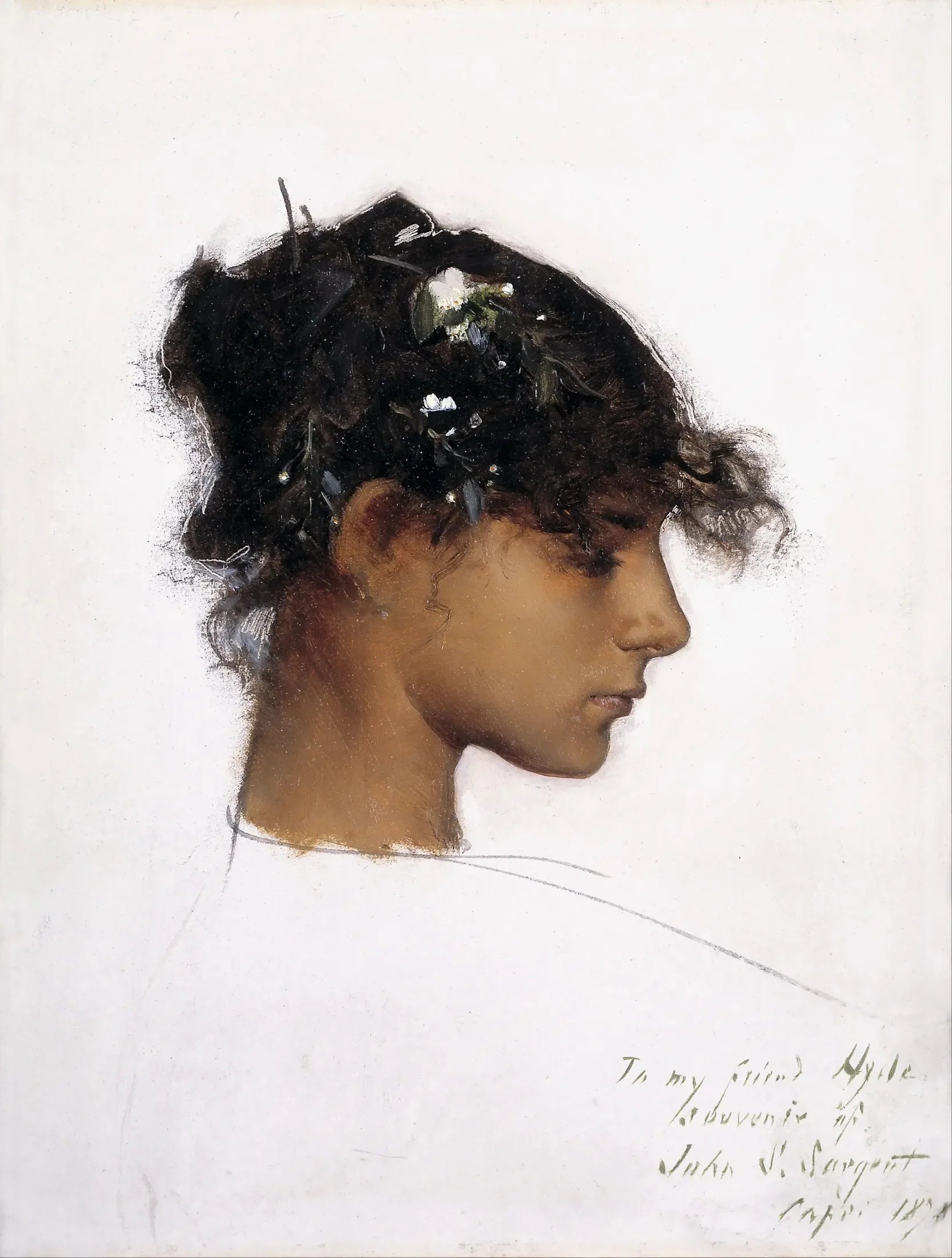 Rosina Ferrara, Tête d'une fille de Capri - John Singer Sargent image 1 reproduction artisanale de tableau