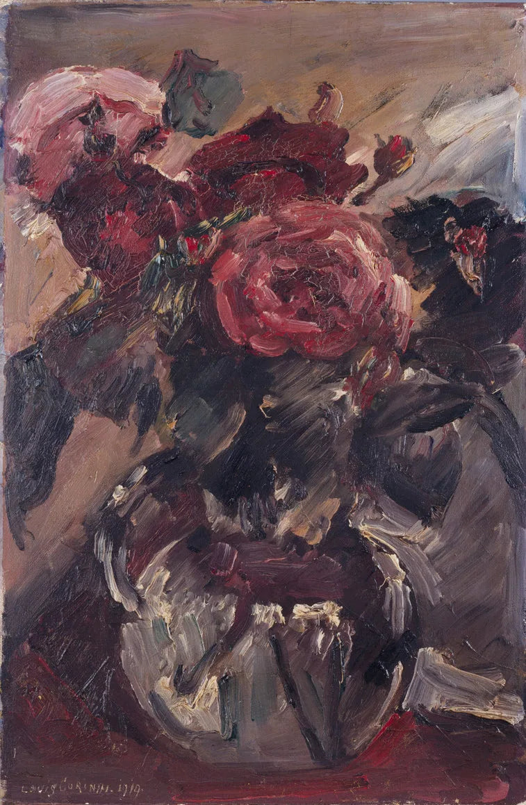 Rote Rosen in einem Glaskrug - Lovis Corinth image 1 reproduction de peinture à l’huile