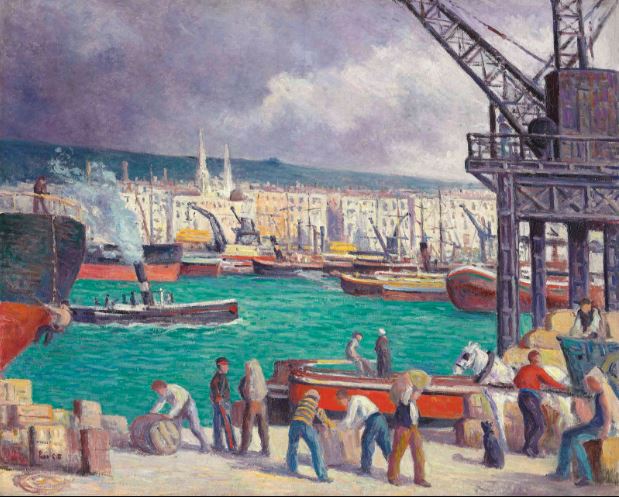 Rouen, le port - Maximilien Luce image 1 reproduction de peinture à l’huile