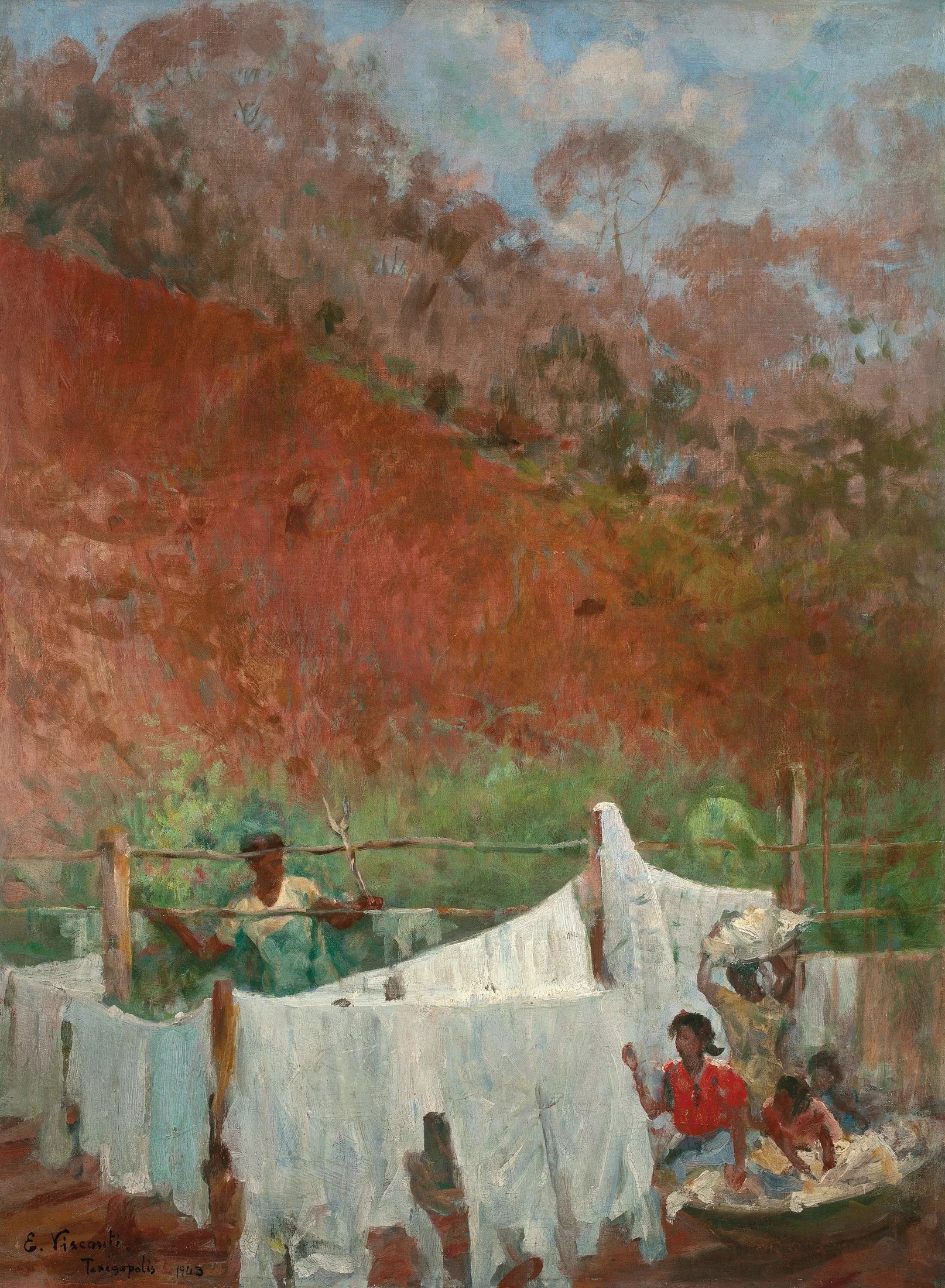 Roupa estendida - Eliseu Visconti image 1 tableau peint à l’huile sur toile