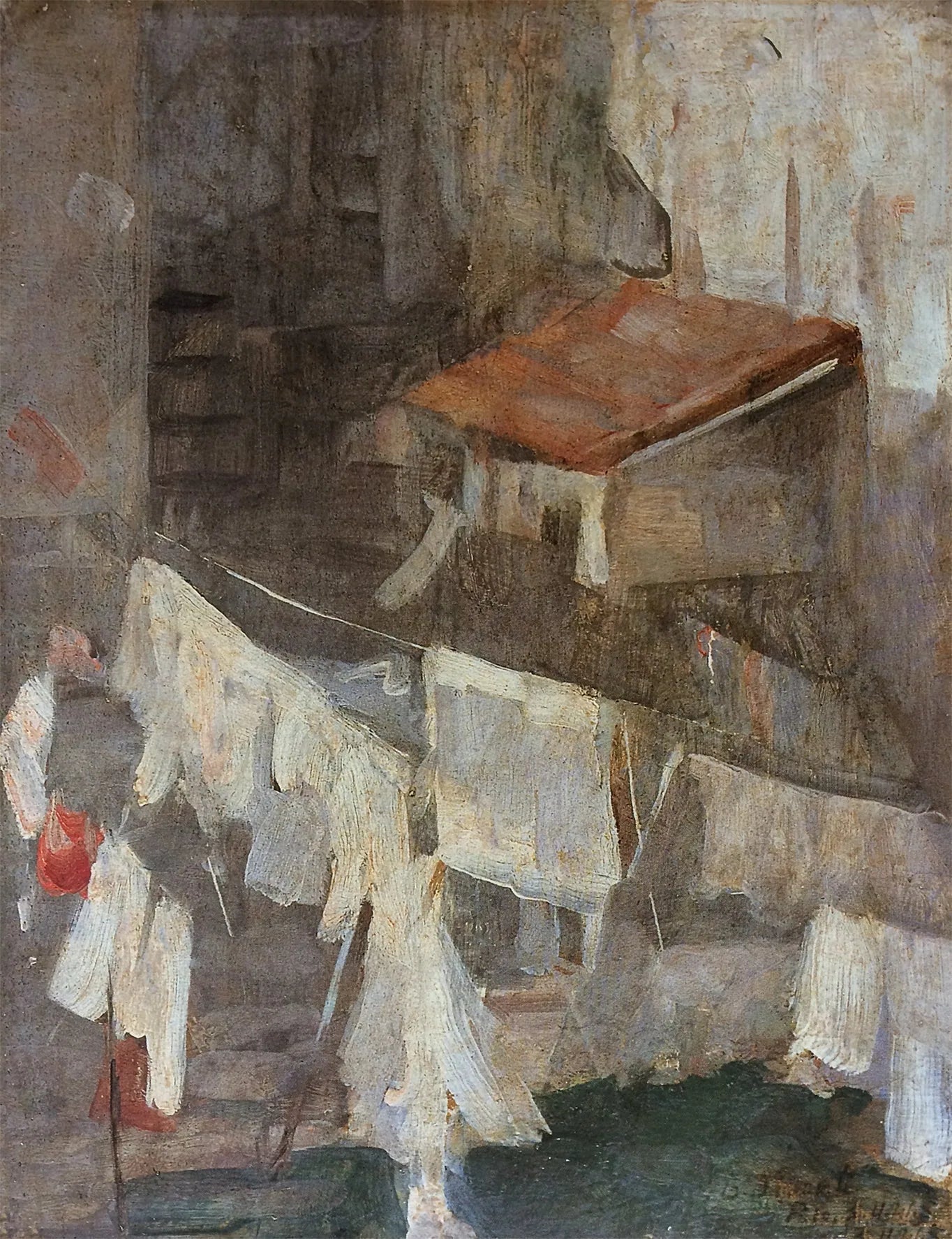 Roupas na Corda - Eliseu Visconti image 1 reproduction artisanale de tableau
