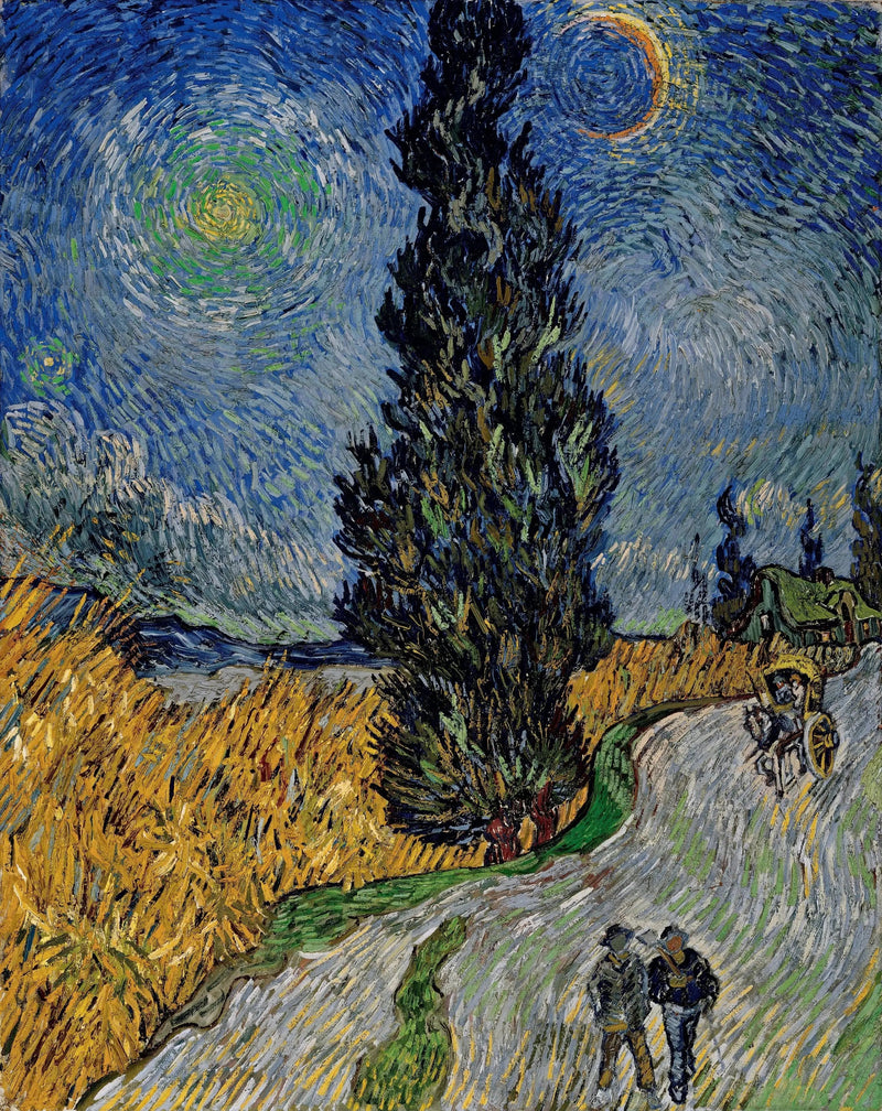 Route avec un cyprès et une étoile - Vincent van Gogh