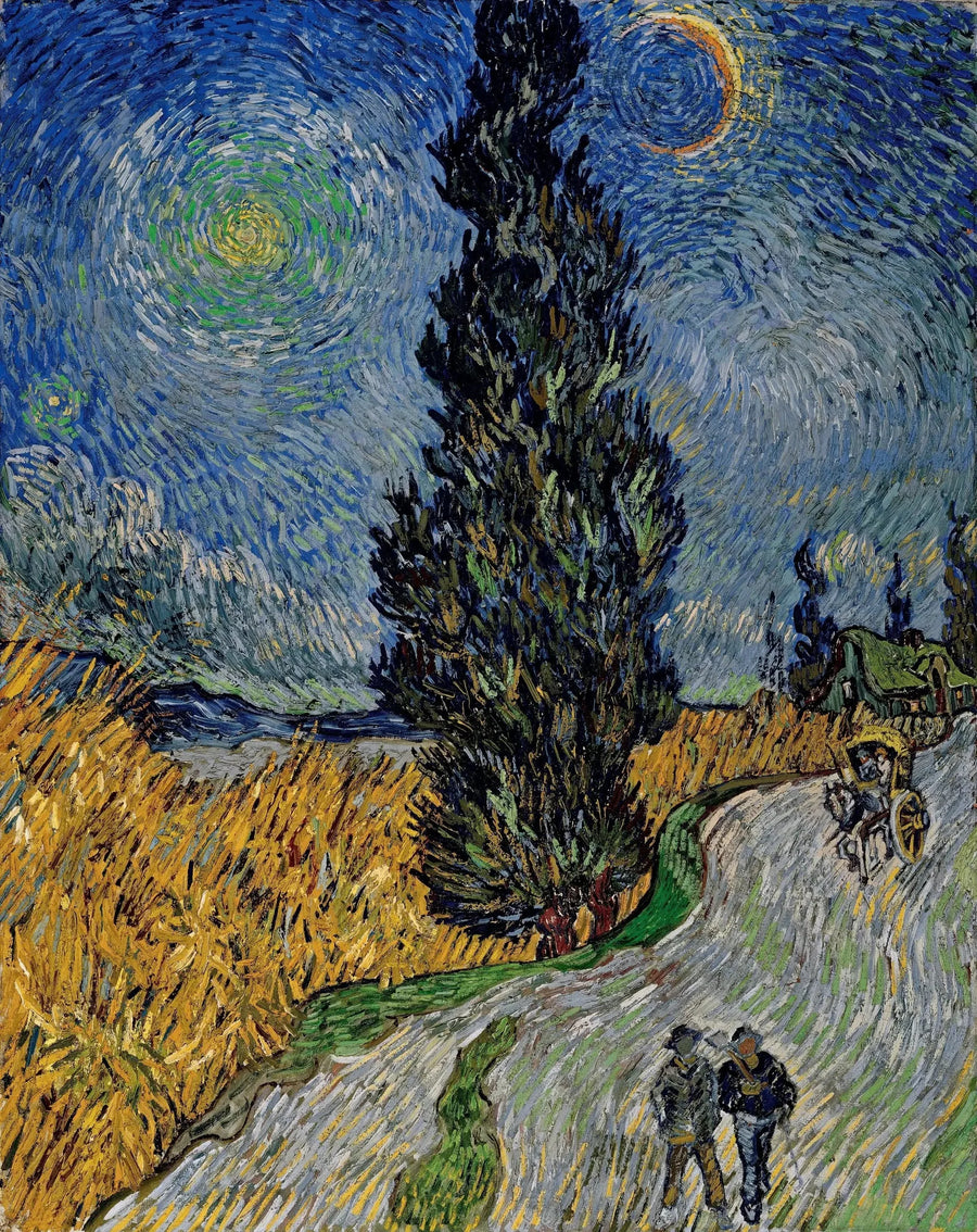Route avec un cyprès et une étoile - Vincent van Gogh