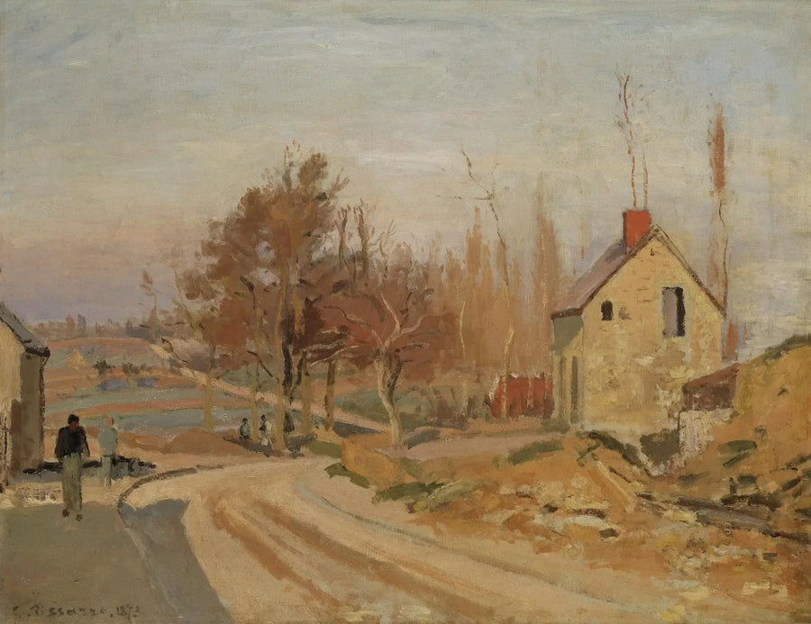 Route d'Osny à Pontoise, gelée blanche - Camille Pissarro