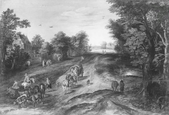 Route de village - Jan Brueghel l'Ancien image 1 tableau peint à l’huile sur toile