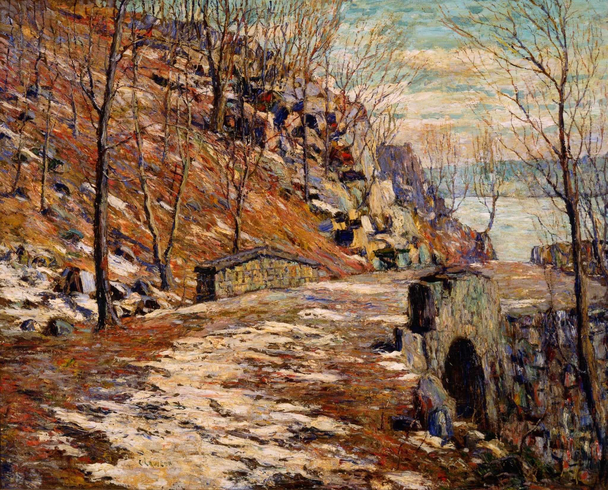 Route des Palisades - Ernest Lawson image 1 reproduction d’œuvre d’art à l’huile