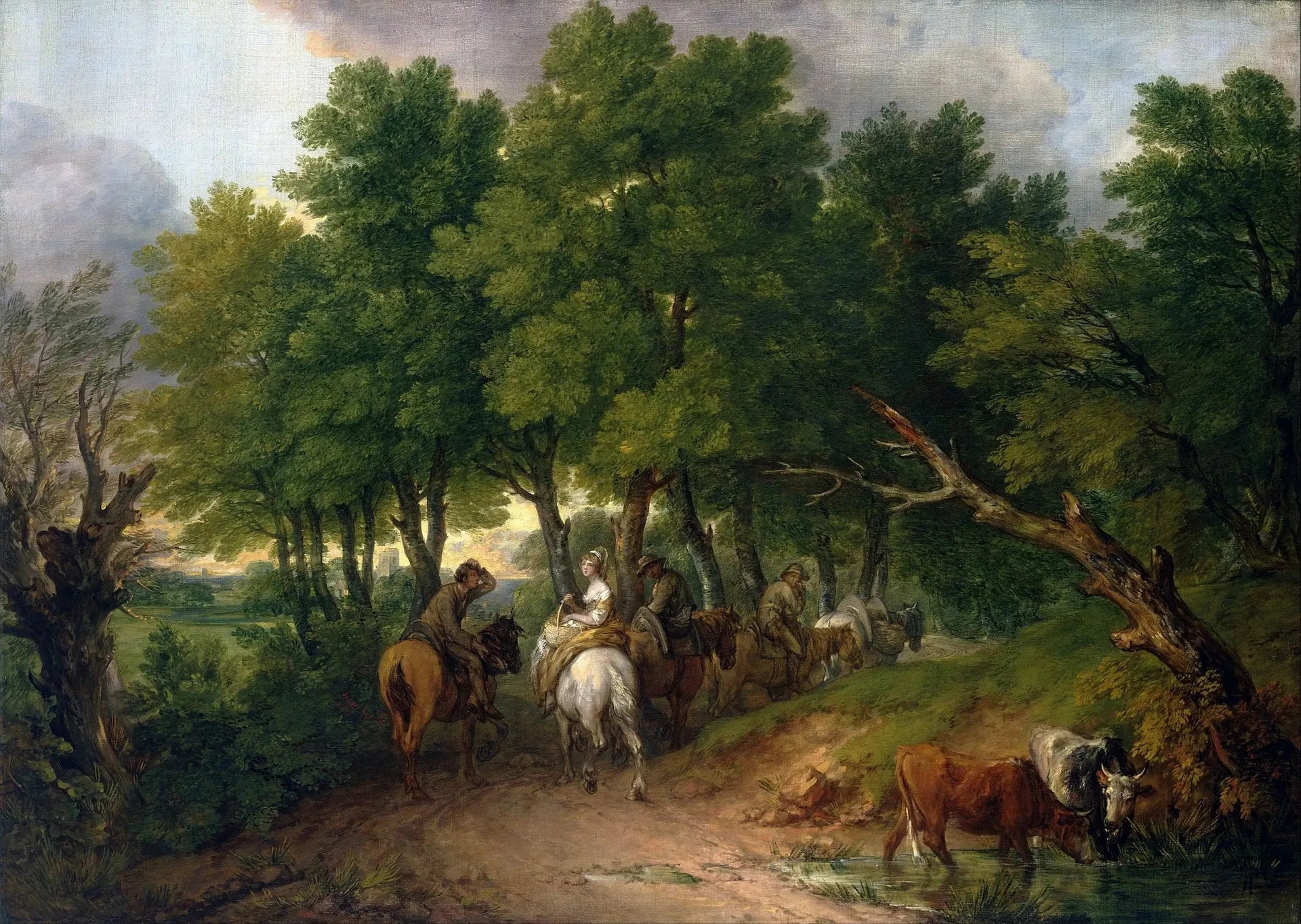 Route du marché - Thomas Gainsborough image 1 reproduction de peinture à l’huile