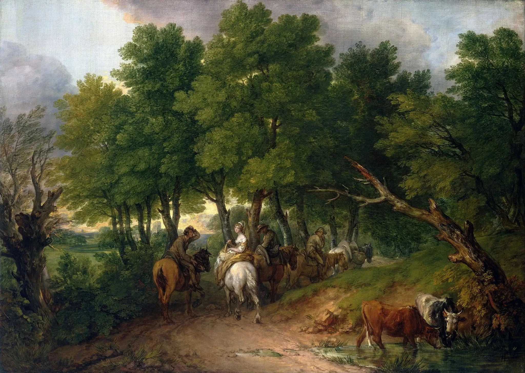 Route du marché - Thomas Gainsborough image 1 reproduction de peinture à l’huile