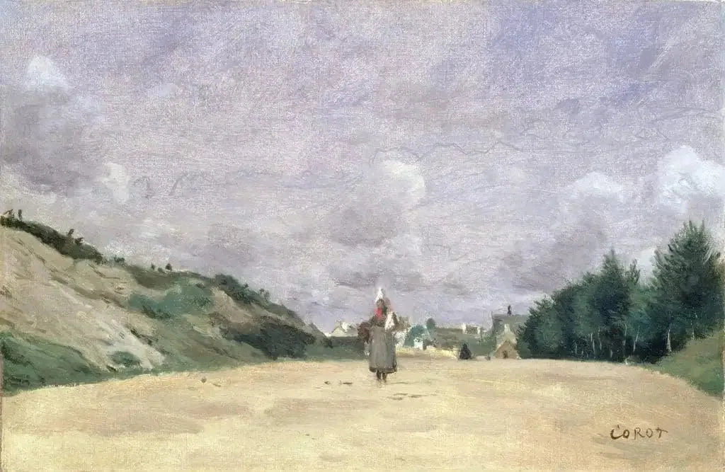 Route en Normandie - Jean-Baptiste Camille Corot image 1 copie de tableau peinte à la main