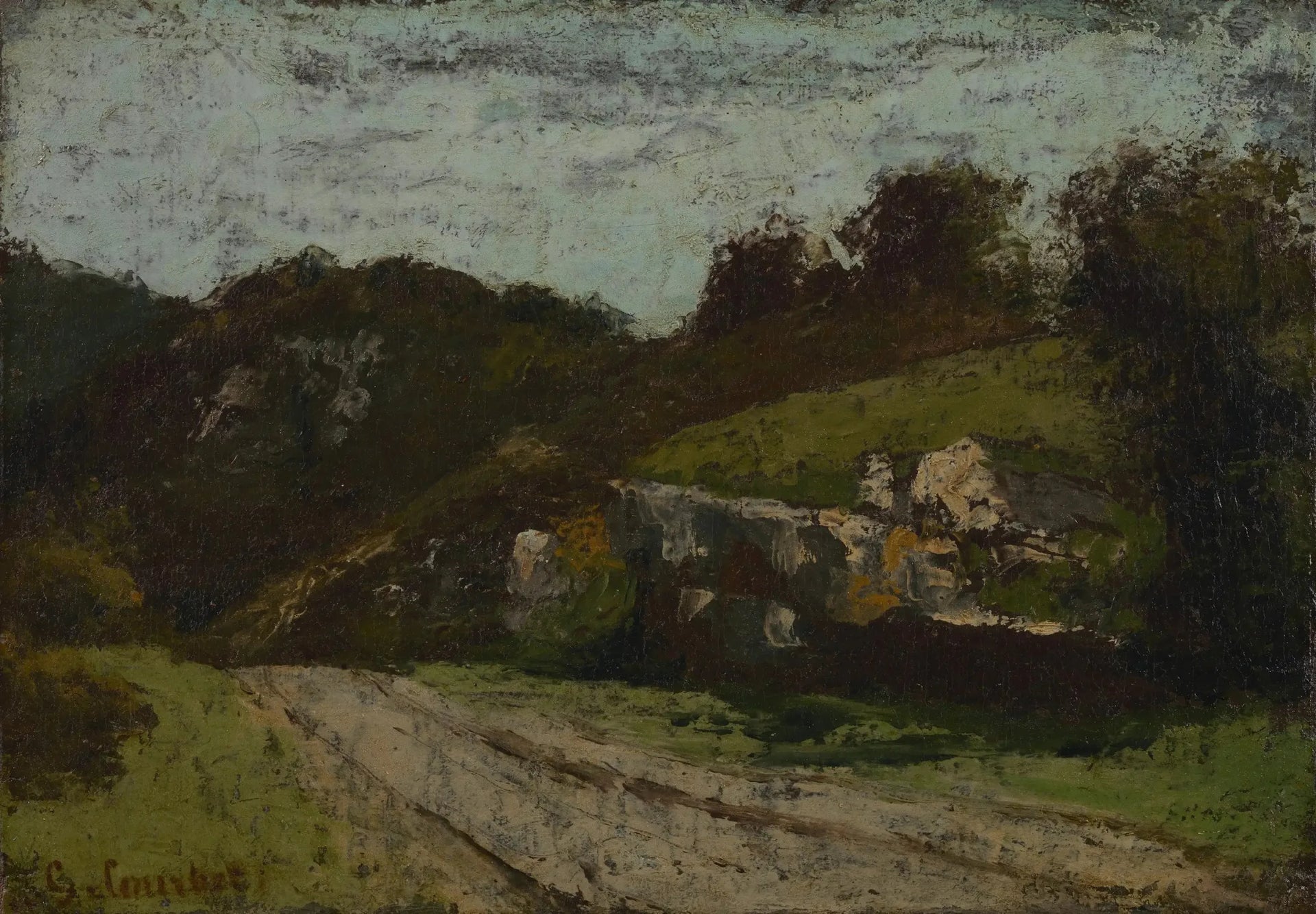 Route ensoleillée - Gustave Courbet image 1 tableau peint à l’huile sur toile