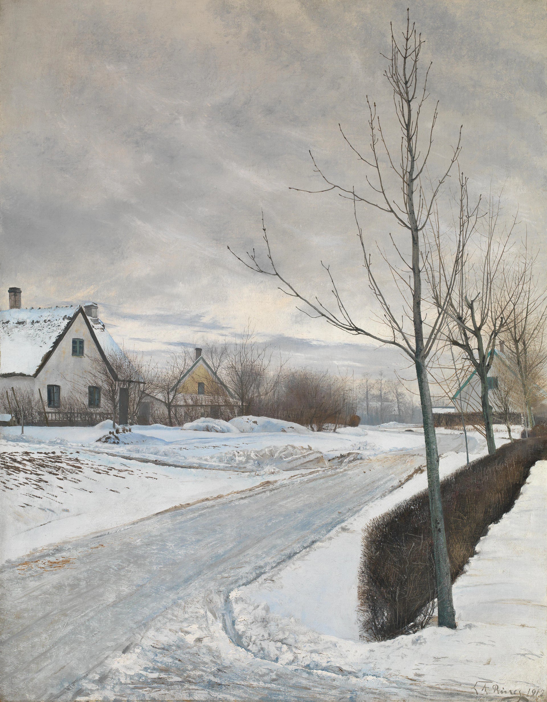 Route du village de Baldersbrønde (jour d'hiver) - Laurits Andersen Ring