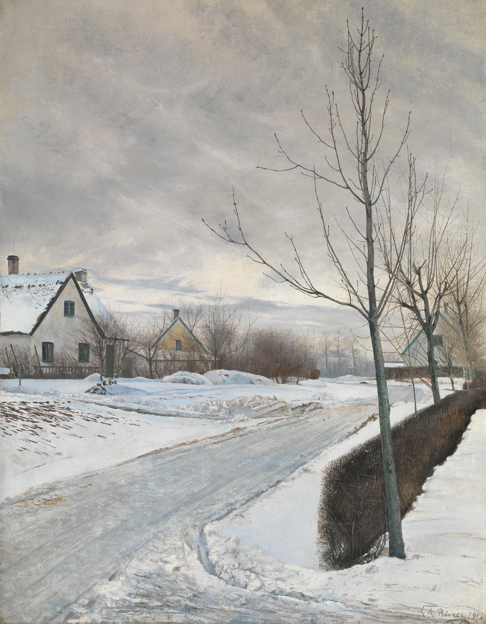 Route du village de Baldersbrønde (jour d'hiver) - Laurits Andersen Ring
