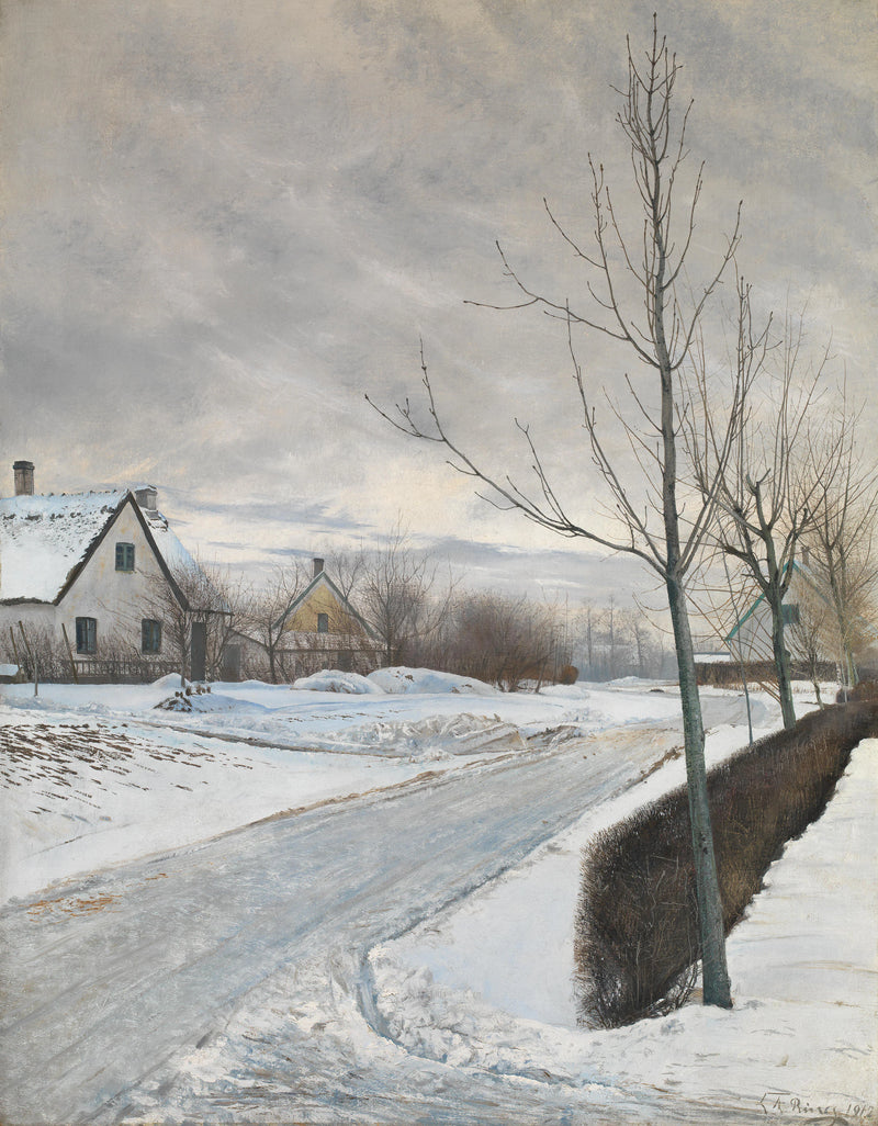 Route du village de Baldersbrønde (jour d'hiver) - Laurits Andersen Ring