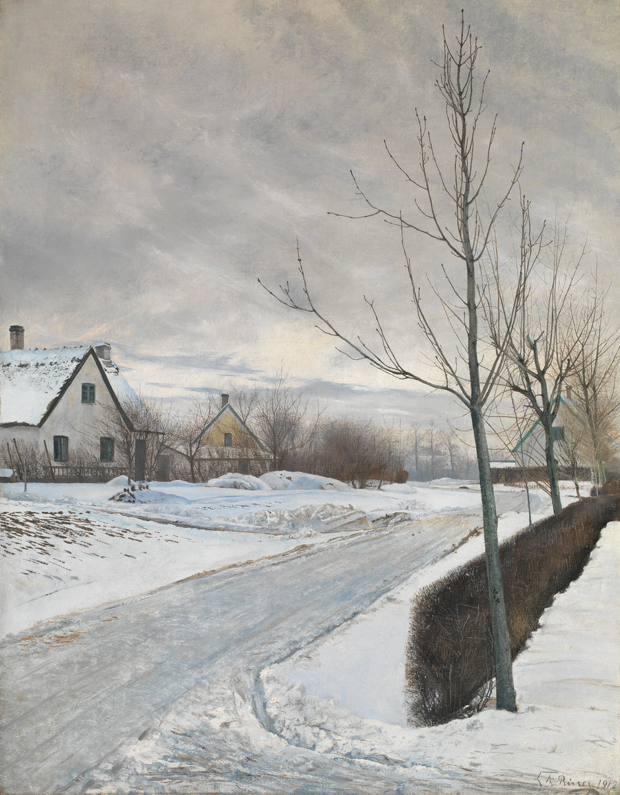 Route du village de Baldersbrønde (jour d'hiver) - Laurits Andersen Ring